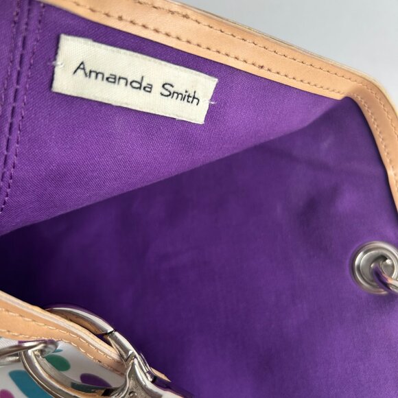 Amanda Smith Polka Dot Large tote bag weekender travel shoulder bag purple - Picture 10 of 12